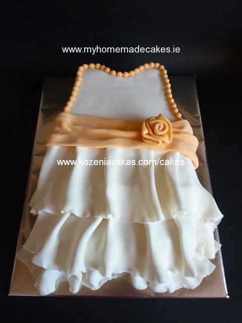 christening dress cake