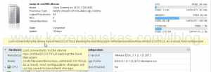 Lost connectivity to the device mpx.vmhba32:C0:T0:L0 backing the boot filesystem